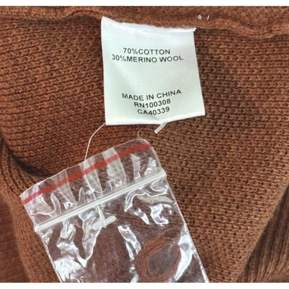 PETER MILLAR Crown Men's Cotton Merino Honeycomb Crew Sweater Spice Medium NWOT - Picture 4 of 4
